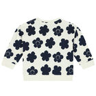 Younger Girls Ivory Boke Flower Sweatshirt, 1, hi-res